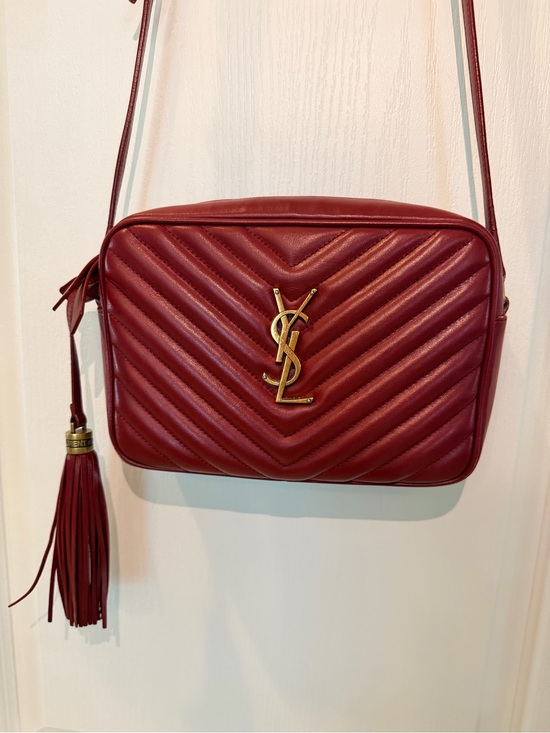 Saint Laurent Handbags - Saint Laurent Burgundy Quilted Leather Crossbody with Tassel